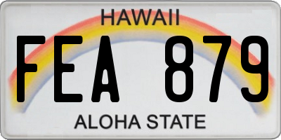 HI license plate FEA879