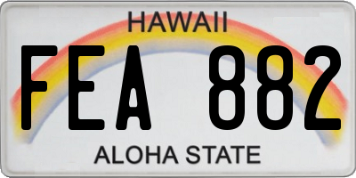 HI license plate FEA882