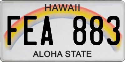HI license plate FEA883