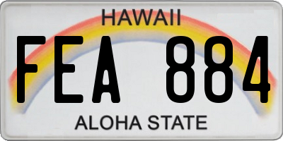 HI license plate FEA884