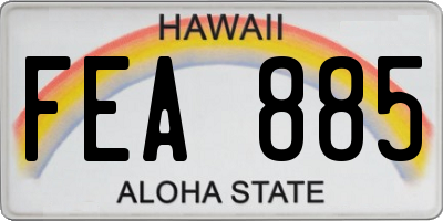 HI license plate FEA885