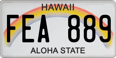 HI license plate FEA889