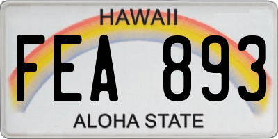 HI license plate FEA893