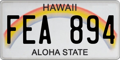 HI license plate FEA894