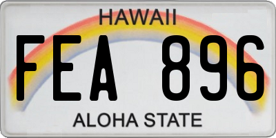 HI license plate FEA896