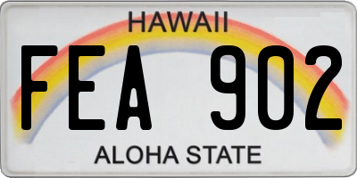HI license plate FEA902