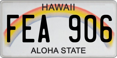 HI license plate FEA906