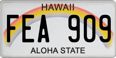 HI license plate FEA909