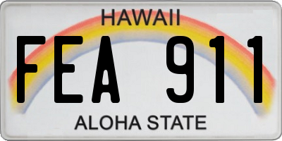 HI license plate FEA911