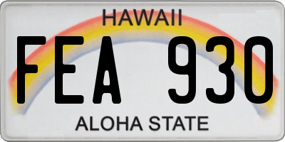 HI license plate FEA930