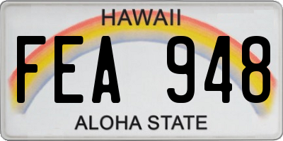 HI license plate FEA948