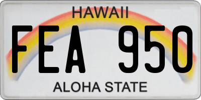 HI license plate FEA950