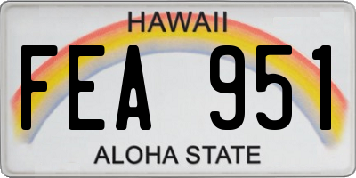 HI license plate FEA951