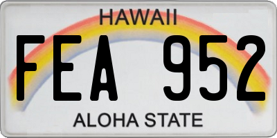 HI license plate FEA952