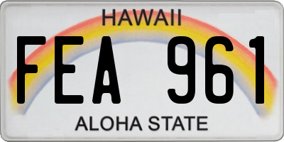 HI license plate FEA961