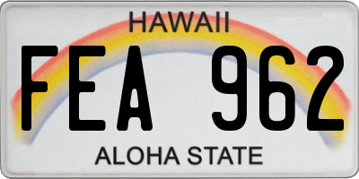 HI license plate FEA962