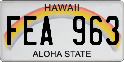 HI license plate FEA963