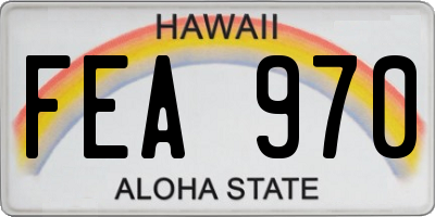 HI license plate FEA970