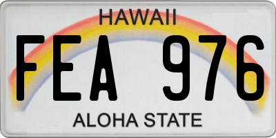 HI license plate FEA976