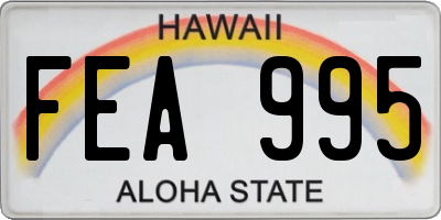 HI license plate FEA995
