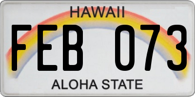HI license plate FEB073