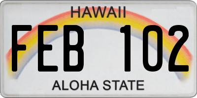 HI license plate FEB102