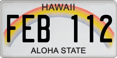 HI license plate FEB112
