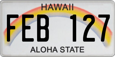 HI license plate FEB127