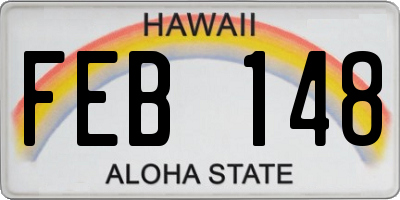 HI license plate FEB148