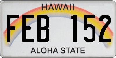 HI license plate FEB152