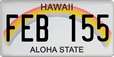 HI license plate FEB155