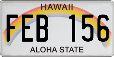HI license plate FEB156