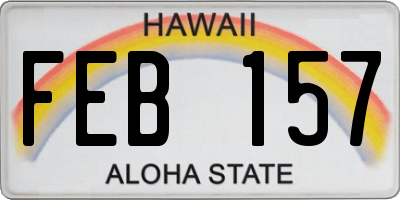 HI license plate FEB157