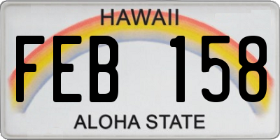 HI license plate FEB158