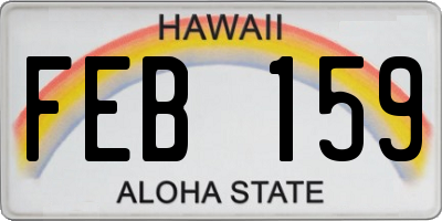HI license plate FEB159