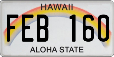 HI license plate FEB160