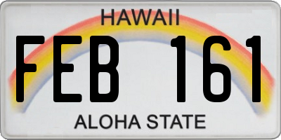 HI license plate FEB161