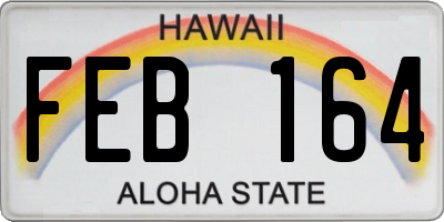 HI license plate FEB164