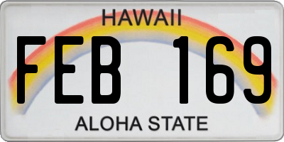 HI license plate FEB169