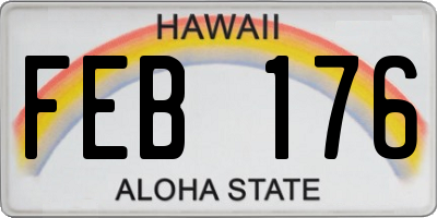 HI license plate FEB176