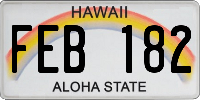 HI license plate FEB182