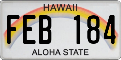 HI license plate FEB184