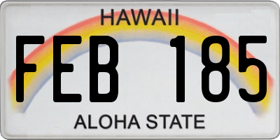 HI license plate FEB185