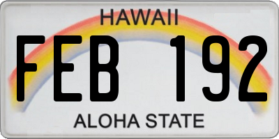HI license plate FEB192