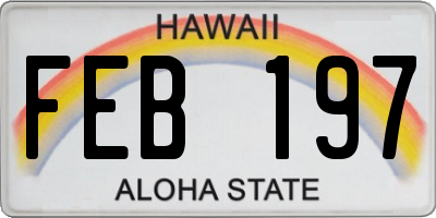 HI license plate FEB197