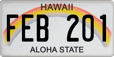 HI license plate FEB201