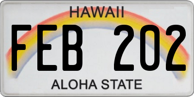 HI license plate FEB202