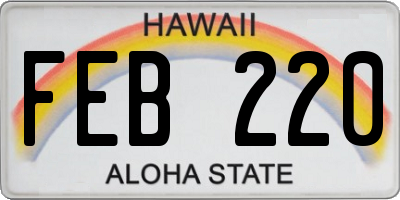 HI license plate FEB220