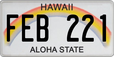 HI license plate FEB221