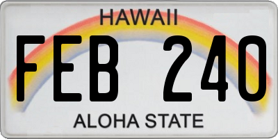 HI license plate FEB240